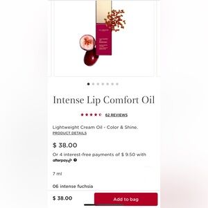 ✨Intense Fuchsia✨Clarins Paris New In Box Light Lip Comfort Oil Intense